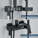 GobekUsa Black 4-Way Digital Shower System with Rainfall Head and Bidet