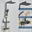 GobekUsa Black 4-Way Digital Shower System with Rainfall Head and Bidet