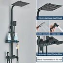 GobekUsa Black 4-Way Digital Shower System with Rainfall Head and Bidet