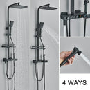 GobekUsa Black 4-Way Digital Shower System with Rainfall Head and Bidet