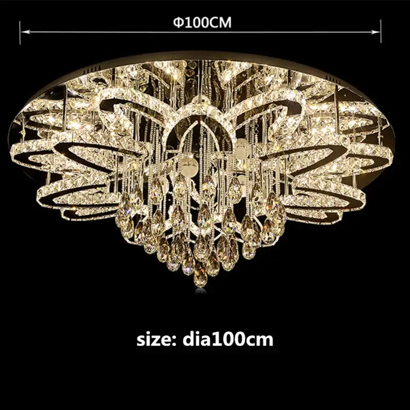 GobekUsa Dimmable LED Crystal Chandelier Chrome Ceiling Light Fixture, photo 8 of 8