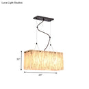 GobekUsa Modern Black Dining Room Island Light Fixture with Rectangle Amber Glass Shade