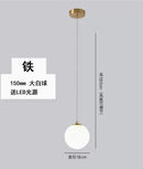 GobekUsa Double Glass Ball Pendant Light Fixture for Bedroom Ceiling Lighting