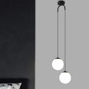 GobekUsa Double Glass Ball Pendant Light Fixture for Bedroom Ceiling Lighting