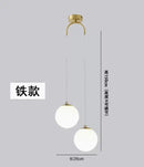 GobekUsa Double Glass Ball Pendant Light Fixture for Bedroom Ceiling Lighting