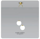 GobekUsa Double Glass Ball Pendant Light Fixture for Bedroom Ceiling Lighting
