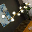 GobekUsa Double Glass Lampshade Chandelier with LED Suspension – Stylish Ceiling Fixture for Dining Room
