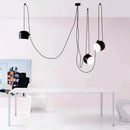 GobekUsa Black Drum LED Pendant for Kitchen & Restaurant - Spider Industrial Ceiling Light