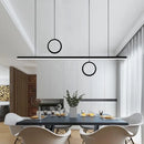 GobekUsa Nordic Dual Ring LED Acrylic Island Pendant Light in Black for Dining Room