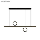 GobekUsa Nordic Dual Ring LED Acrylic Island Pendant Light in Black for Dining Room