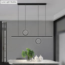 GobekUsa Nordic Dual Ring LED Acrylic Island Pendant Light in Black for Dining Room