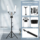 GobekUsa Dualarm LED Beauty Light with Circular Light Strip on Tripod