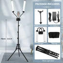 GobekUsa Dualarm LED Beauty Light with Circular Light Strip on Tripod