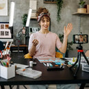 GobekUsa Dualarm LED Beauty Light with Circular Light Strip on Tripod