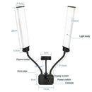 GobekUsa Dualarm LED Beauty Light with Circular Light Strip on Tripod