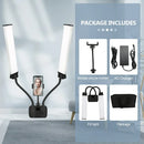 GobekUsa Dualarm LED Beauty Light with Circular Light Strip on Tripod