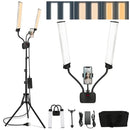 GobekUsa Dualarm LED Beauty Light with Circular Light Strip on Tripod