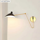 GobekUsa Modern Style Duckbill Shade Wall Lamp with Metallic Finish, Black Sconce Lighting – Straight/Curved Arm