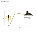 GobekUsa Modern Style Duckbill Shade Wall Lamp with Metallic Finish, Black Sconce Lighting – Straight/Curved Arm
