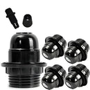 Modern black e26 e27 lamp holder bedroom threaded light base by Decorbites