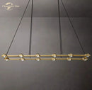 GobekUsa Éclatant Crystal Chandelier - Luxe Rectangular Pendant Light for Home Décor