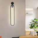 GobekUsa Contemporary Black Elliptical LED Wall Mounted Light Fixture for Study Room - Metallic Design