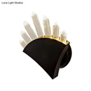 GobekUsa Contemporary Black Fan Wall Light Fixture - Metal Sconce with Clear Crystal Prism - 1/2-Light