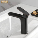 GobekUsa Black Finish Brass Basin Faucet Hot Cold Water Mixer Tap Single Handle