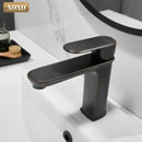 GobekUsa Black Finish Brass Basin Faucet Hot Cold Water Mixer Tap Single Handle