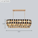 GobekUsa Modern Black Finish Oval Island Chandelier with Clear Crystal Draping