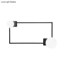 GobekUsa Modern Metal Rectangle Flush Wall Sconce with LED Lighting - Black Finish
