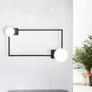 GobekUsa Modern Metal Rectangle Flush Wall Sconce with LED Lighting - Black Finish