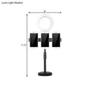 GobekUsa Modern USB Vanity Light - Phone Support LED Fill Flush Lamp with Black Finish & Round Metal Shade