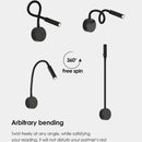 Modern black flexible gooseneck led wall sconces bedroom reading light by Decorbites