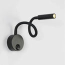 Modern black flexible gooseneck led wall sconces bedroom reading light by Decorbites