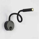 Modern black flexible gooseneck led wall sconces bedroom reading light by Decorbites
