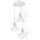 GobekUsa Diamond Pendant Lights Trio for Modern Dining Room and Kitchen