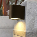 GobekUsa Contemporary LED Outdoor Wall Mount Sconce Light with Metal Shade - Black Triangle/Cylinder/Rectangle