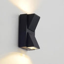 GobekUsa Contemporary LED Outdoor Wall Mount Sconce Light with Metal Shade - Black Triangle/Cylinder/Rectangle