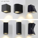 GobekUsa Contemporary LED Outdoor Wall Mount Sconce Light with Metal Shade - Black Triangle/Cylinder/Rectangle