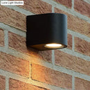 GobekUsa Contemporary LED Outdoor Wall Mount Sconce Light with Metal Shade - Black Triangle/Cylinder/Rectangle