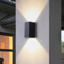 GobekUsa Contemporary LED Outdoor Wall Mount Sconce Light with Metal Shade - Black Triangle/Cylinder/Rectangle
