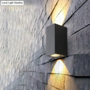 GobekUsa Contemporary LED Outdoor Wall Mount Sconce Light with Metal Shade - Black Triangle/Cylinder/Rectangle