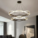 GobekUsa Black Geometric LED Ring Chandelier for Elegant Spaces