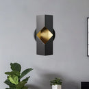 GobekUsa Modern Black Geometric LED Sconce for Bedroom Wall Mounting with Iron Shade
