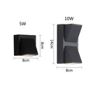 Modern black geometric led wall lamps garden outdoor sconce by Decorbites