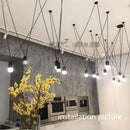 GobekUsa Geometric LED Wire Pendant Chandelier - Industrial Home Decor Spider Lamp