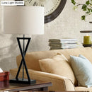 GobekUsa Simplicity Fabric Drum Nightstand Lamp: 1-Light Bedside Table Light in White