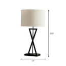 GobekUsa Simplicity Fabric Drum Nightstand Lamp: 1-Light Bedside Table Light in White