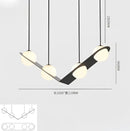 GobekUsa Glass Ball Geometric Chandelier: Modern Nordic Kitchen Office Hanging Lamp